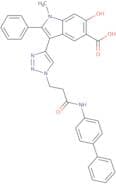 6-Hydroxy-1-methyl-3-[1-[3-oxo-3-(4-phenylanilino)propyl]triazol-4-yl]-2-phenylindole-5-carboxylic…
