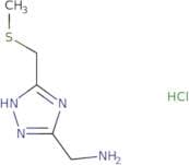 {5-[(Methylsulfanyl)methyl]-4H-1,2,4-triazol-3-yl}methanamine hydrochloride