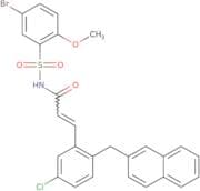 (E)-N-(5-Bromo-2-methoxyphenyl)sulfonyl-3-[5-chloro-2-(naphthalen-2-ylmethyl)phenyl]prop-2-enamide