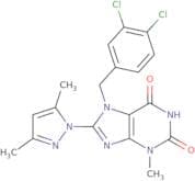 7-[(3,4-Dichlorophenyl)methyl]-8-(3,5-dimethyl-1H-pyrazol-1-yl)-3,7-dihydro-3-methyl-1H-purine-2,6…