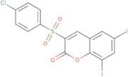 3-((4-chlorophenyl)sulfonyl)-6,8-diiodo-2H-chromen-2-one