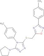 3-(4-Methylphenyl)-5-({[4-(4-methylphenyl)-5-(pyrrolidin-1-yl)-4H-1,2,4-triazol-3-yl]sulfanyl}meth…