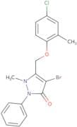 4-bromo-3-((4-chloro-2-methylphenoxy)methyl)-2-methyl-1-phenyl-3-pyrazolin-5-one