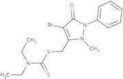 3-(((diethylamino)thioxomethylthio)methyl)-4-bromo-2-methyl-1-phenyl-3-pyrazolin-5-one