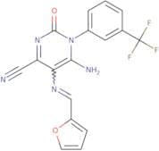 5-(1-aza-2-(2-furyl)vinyl)-4-imino-2-oxo-3-(3-(trifluoromethyl)phenyl)-1H-1,3-diazine-6-carbonitri…