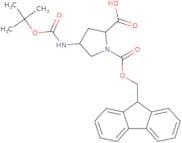 (2R,4S)-4-{[(tert-butoxy)carbonyl]amino}-1-{[(9H-fluoren-9-yl)methoxy]carbonyl}pyrrolidine-2-carbo…