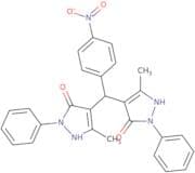 4-((5-hydroxy-3-methyl-1-phenylpyrazol-4-yl)(4-nitrophenyl)methyl)-3-methyl-1-phenylpyrazol-5-ol