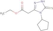 Ethyl 2-(4-cyclopentyl-5-sulfanyl-4H-1,2,4-triazol-3-yl)acetate