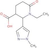 1-Ethyl-2-(1-methyl-1H-pyrazol-4-yl)-6-oxopiperidine-3-carboxylic acid