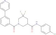 N-(4-Chlorophenyl)-5,5-difluoro-1-(3-(pyridin-4-yl)benzoyl)piperidine-3-carboxamide