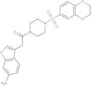 1-[4-(2,3-Dihydro-1,4-benzodioxine-6-sulfonyl)piperazin-1-yl]-2-(6-methyl-1-benzofuran-3-yl)ethan-…