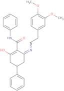 (6-((2-(3,4-dimethoxyphenyl)ethyl)amino)-2-oxo-4-phenylcyclohex-1-enyl)-N-benzamide