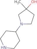 3-Methyl-1-(piperidin-4-yl)pyrrolidin-3-ol