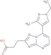 3-[7-(1-Ethyl-3-methyl-1H-pyrazol-4-yl)-[1,2,4]triazolo[1,5-a]pyrimidin-2-yl]propanoic acid