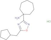 1-[5-(Cyclopentylmethyl)-1,2,4-oxadiazol-3-yl]cycloheptan-1-amine hydrochloride
