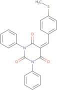 5-((4-methylthiophenyl)methylene)-1,3-diphenyl-1,3-diazaperhydroine-2,4,6-trione