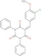 5-((3-chloro-4-methoxyphenyl)methylene)-1,3-diphenyl-1,3-diazaperhydroine-2,4,6-trione