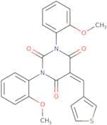 1,3-bis(2-methoxyphenyl)-5-(3-thienylmethylene)-1,3-diazaperhydroine-2,4,6-trione