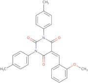 1,3-bis(4-methylphenyl)-5-((2-methoxyphenyl)methylene)-1,3-diazaperhydroine-2,4,6-trione