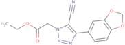 ethyl 2-(4-benzo[d]1,3-dioxolen-5-yl-5-nitrilo-1,2,3-triazolyl)acetate