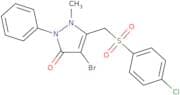 4-bromo-3-(((4-chlorophenyl)sulfonyl)methyl)-2-methyl-1-phenyl-3-pyrazolin-5-one