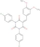 1,3-bis(4-chlorophenyl)-5-((3,4-dimethoxyphenyl)methylene)-1,3-diazaperhydroine-2,4,6-trione