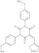 1,3-bis(4-methoxyphenyl)-5-(2-thienylmethylene)-1,3-diazaperhydroine-2,4,6-trione