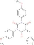 1,3-bis(4-methoxyphenyl)-5-(3-thienylmethylene)-1,3-diazaperhydroine-2,4,6-trione
