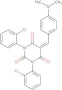 1,3-bis(2-chlorophenyl)-5-((4-(dimethylamino)phenyl)methylene)-1,3-diazaperhydroine-2,4,6-trione