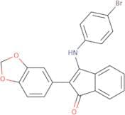 2-benzo[d]1,3-dioxolen-5-yl-3-((4-bromophenyl)amino)inden-1-one