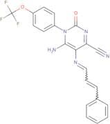 5-(1-aza-4-phenylbuta-1,3-dienyl)-4-imino-2-oxo-3-(4-(trifluoromethoxy)phenyl)-1H-1,3-diazine-6-ca…