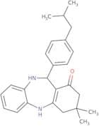 2,10-diaza-5,5-dimethyl-9-(4-(2-methylpropyl)phenyl)tricyclo[9.4.0.0<3,8>]pentadeca-1(11),3(8),12,…