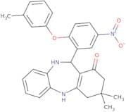 2,10-diaza-5,5-dimethyl-9-(2-(3-methylphenoxy)-5-nitrophenyl)tricyclo[9.4.0.0<3,8>]pentadeca-1(15)…