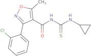 (3-(2-chlorophenyl)-5-methylisoxazol-4-yl)-N-((cyclopropylamino)thioxomethyl)formamide