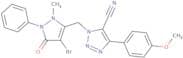 1-((4-bromo-2-methyl-5-oxo-1-phenyl(3-pyrazolin-3-yl))methyl)-4-(4-methoxyphenyl)-1,2,3-triazole-5…