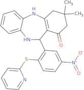 2,10-diaza-5,5-dimethyl-9-(5-nitro-2-(2-pyridylthio)phenyl)tricyclo[9.4.0.0<3,8>]pentadeca-1(15),3…