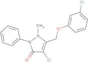 4-chloro-3-((3-chlorophenoxy)methyl)-2-methyl-1-phenyl-3-pyrazolin-5-one