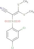 2-((2,4-dichlorophenyl)sulfonyl)-3,3-dimethylthioprop-2-enenitrile