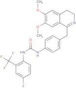 1-(4-((6,7-dimethoxy(3,4-dihydroisoquinolyl))methyl)phenyl)-3-(4-fluoro-2-(trifluoromethyl)phenyl)…