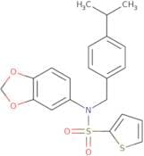 benzo[d]1,3-dioxolen-5-yl((4-(isopropyl)phenyl)methyl)(2-thienylsulfonyl)amine
