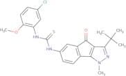 3-(tert-butyl)-6-((((5-chloro-2-methoxyphenyl)amino)thioxomethyl)amino)-1-methylindeno[2,3-d]pyraz…