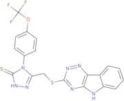 3-(2,3,6-triazino[5,4-b]indol-3-ylthiomethyl)-4-(4-(trifluoromethoxy)phenyl)-1,2,4-triazoline-5-th…