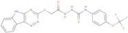 4-(4-(trifluoromethoxy)phenyl)-1-(2-(2,3,6-triazino[5,4-b]indol-3-ylthio)acetyl)thiosemicarbazide
