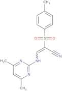 3-((4,6-dimethylpyrimidin-2-yl)amino)-2-((4-methylphenyl)sulfonyl)prop-2-enenitrile