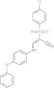 2-((4-chlorophenyl)sulfonyl)-3-((4-phenoxyphenyl)amino)prop-2-enenitrile