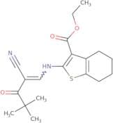 ethyl 2-((2-nitrilo-4,4-dimethyl-3-oxopent-1-enyl)amino)-4,5,6,7-tetrahydrobenzo[b]thiophene-3-car…