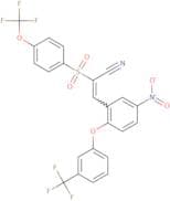 3-(5-nitro-2-(3-(trifluoromethyl)phenoxy)phenyl)-2-((4-(trifluoromethoxy)phenyl)sulfonyl)prop-2-en…