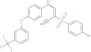 2-((4-bromophenyl)sulfonyl)-3-((4-(3-(trifluoromethyl)phenoxy)phenyl)amino)prop-2-enenitrile