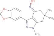 3-benzo[d]1,3-dioxolan-5-yl-4-(hydroxyimino)-1,6,6-trimethyl-5,6,7-trihydro1H-indazole