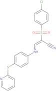 2-((4-chlorophenyl)sulfonyl)-3-((4-(2-pyridylthio)phenyl)amino)prop-2-enenitrile